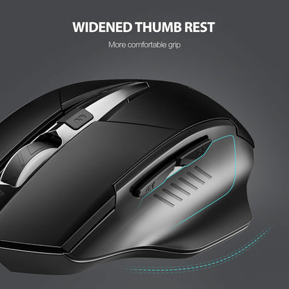 Wireless Mouse Rechargeable, 700Mah, with USB Receiver, 6 Buttons, Ergonomic for Laptop, Computer, Mac, PC Etc.